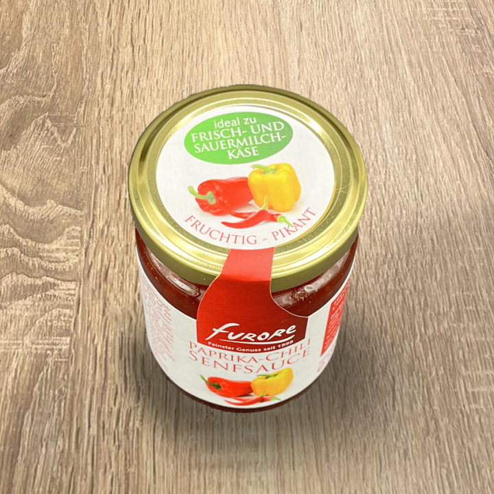 Paprika- Chilli Senfsauce 180 Gramm/ Glas